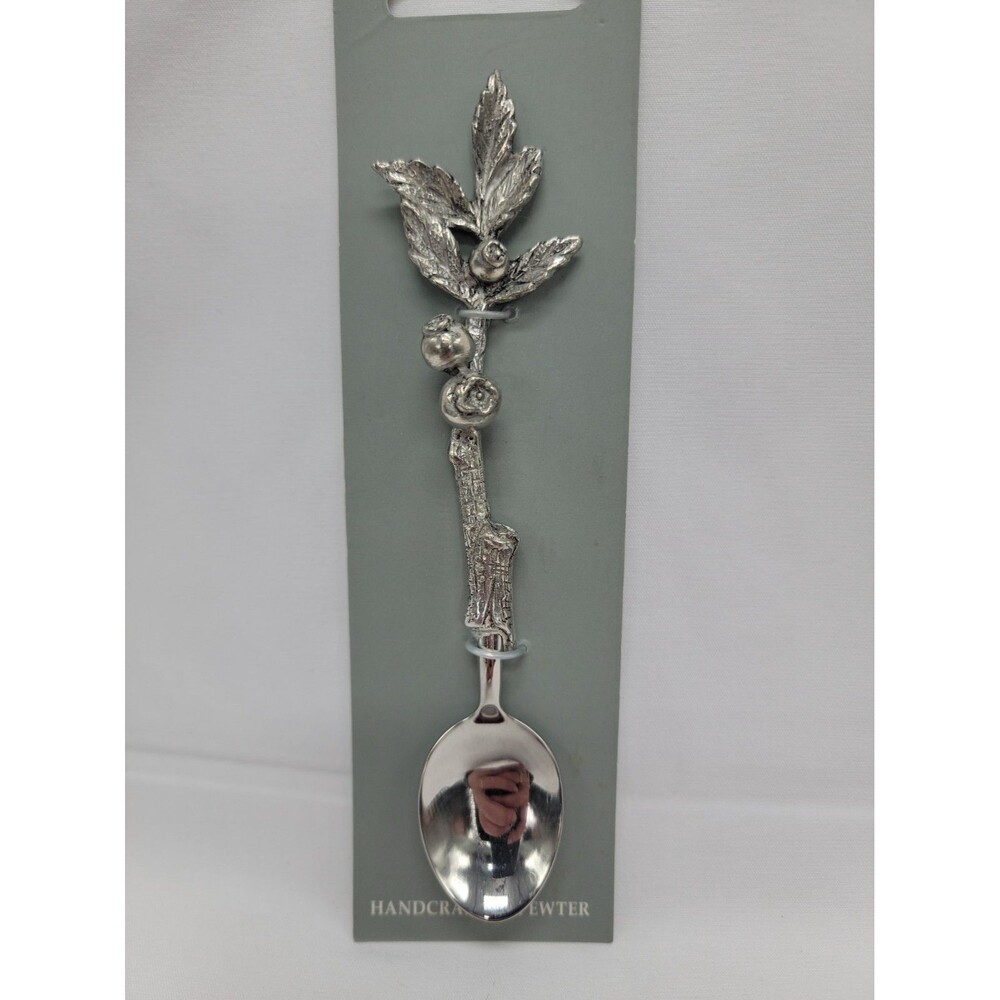 Vagabond House Pewter Jam Spoon Blueberry Design 5.5"